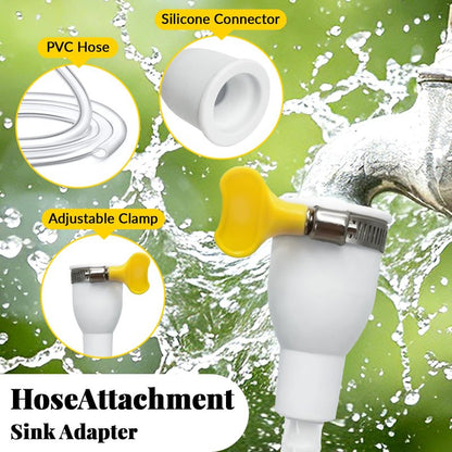 6 FT Faucet Hose Adapter for Sink, Transparent PVC Extra Long Hose and Faucet Connector with Hose Clamp for Bucket, Garden, Sink, Pet Bathing