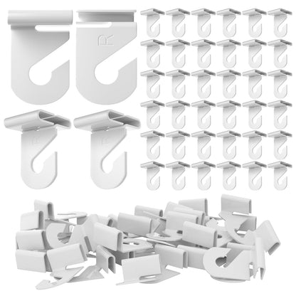 10 Pairs Drop Ceiling Hooks for Hanging Classroom Ceiling Clips Classroom & Ceiling Hanging Hook,White Enamel Finish Heavy Duty T Bar Clips,High Strength Aluminum Hold up to 20 lbs, 1" W x 1½" H