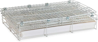 Travel and Vet Bird Parrot Beaks Proof Metal Cage Carrier Easy Foldable Clean with Stainless Bowls and Wooden Stand Perch