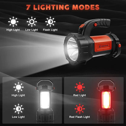 Camping Lantern Rechargeable, AlpsWolf LED Flashlight Spotlight Lantern with 800LM, 3600 Capacity Powered, Portable Bright Camping Light for Emergency, Outdoor Hiking, Power Outages