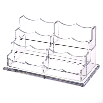 HeZone Business Cards Holder Display for Desk, Clear Acrylic Multiple 3 Tier 6 Slot Business Card Stand, Holds 300 Cards-1 Pack (6 Slots-H)