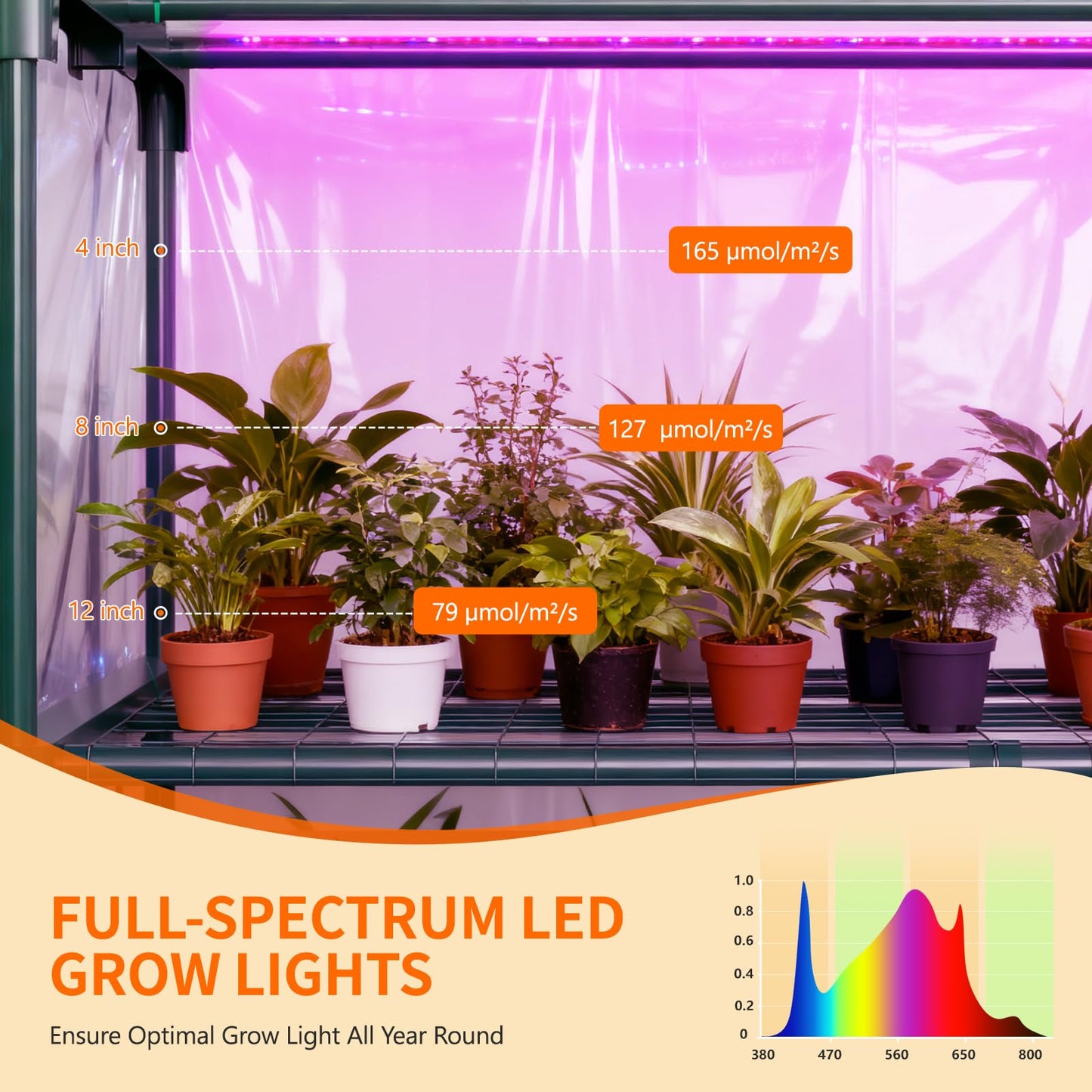 Indoor Greenhouse with Grow Light, 4-Tier Mini Greenhouse 27.6"x19"x63" Small Greenhouse with Zippered PVC Cover for Seed Starting Trays, Dimmable Plant Light for Indoor Plants with Timer
