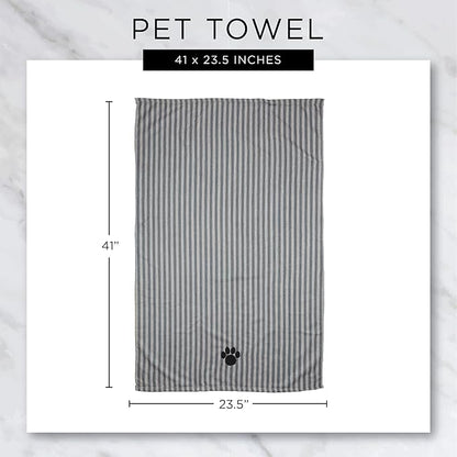 Bone Dry Pet Grooming Microfiber Towel, Embroidered Collection, X-Large,41x23.5, Lettuce Green