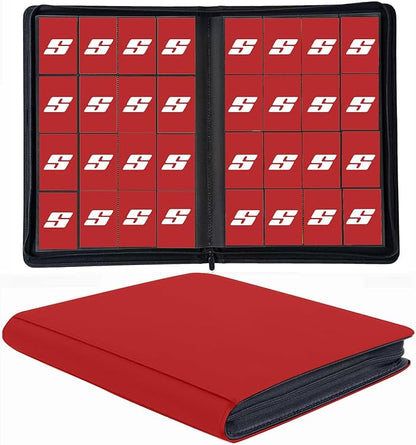 1000+ Pockets Trading Card Binder, 16 Pocket Ringless Side Loading Card Holder Album, Trading Card Album Fit for YuGiOh, MTG, TCG, Game Cards, Sports Cards, Business Cards (Red)
