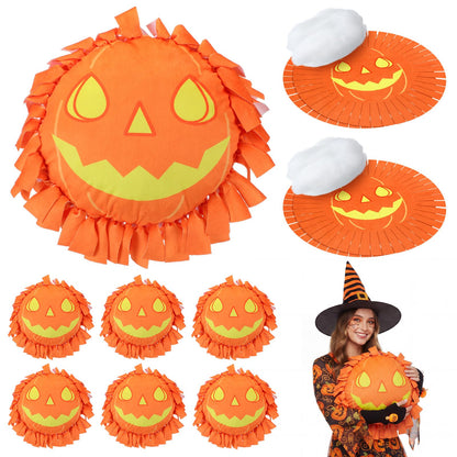 Weysat 6 Sets Halloween Pumpkin Tied Pillow Craft Kit Jack-O'-Lantern DIY Pillow Craft Gifts with Pumpkin for Halloween Home Decorative Couch Sofa Classroom Giveaways