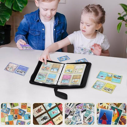 Card Binder Holder 480 Pockets with 60 Removable Sleeves, Portable Game/Sports Trading Cards Binder Album Collector Organizer Protectors with Zipper,Waterproof