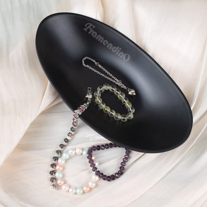 Framendino, A5 Melamine Jewelry Dish Trinket Tray Black Accessory Organizer Bowl