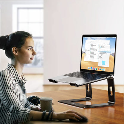 BESIGN LS03 Aluminum Laptop Stand, Ergonomic Detachable Computer Stand, Notebook Riser, Laptop Mount Compatible with Air, Pro, Dell, HP, Lenovo More 10-15.6" Laptops, Black