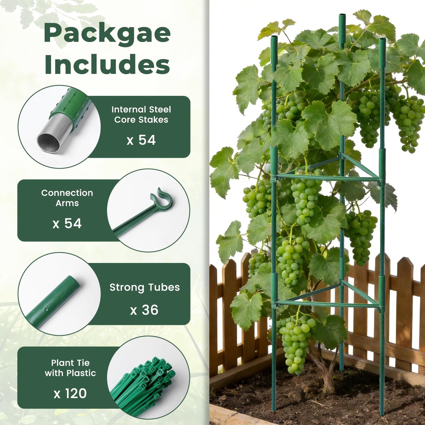 SDLDEER 6 Pack Tomato Cages for Garden, Up to 48in Adjustable Tomato Cage, Tomato Stakes Plant Cage for Garden Plant Support, Climbing Vegetables Plants Flowers