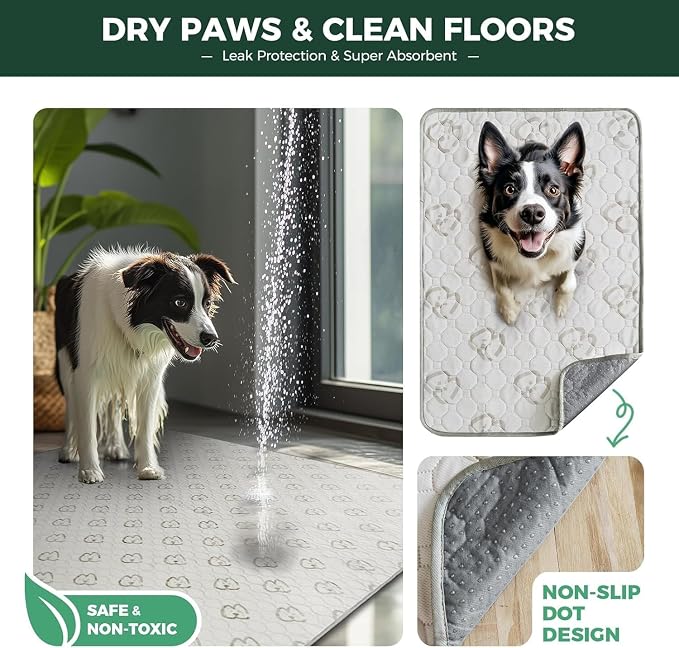 FXW Washable Pee Pads for Dogs, Puppy Pads with Super Absorbent, Specifically Designed for FXW Rollick/Homeplus 32/40/45inch 8 Panels Dog Playpen, 71" Square, Khaki, 1 Pack