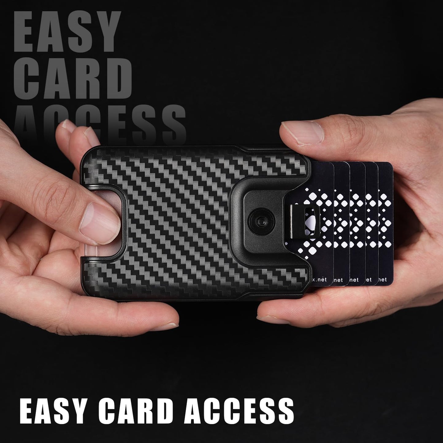 LIUGX Badge Holder, No-Clip Version, ID Card Holder, Durable Polycarbonate (Holds 6 Cards), for Office, Laborer, Police, Work, Black