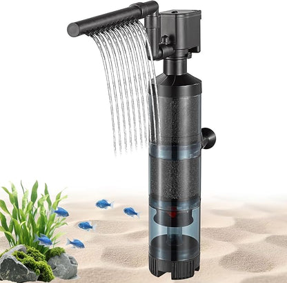 Carefree Fish Aquarium Sponge Filter Quiet with Fish Poops Collector Quiet for 10~60Gal Fish Tank for Saltwater and Freshwater