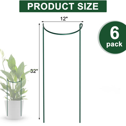 SYITCUN 6 Pack Peony Cages and Supports, 14" (W) x 32"(H) Plant Support, Rust-Proof Metal Plant Support Stakes for Outdoor&Indoor Plants