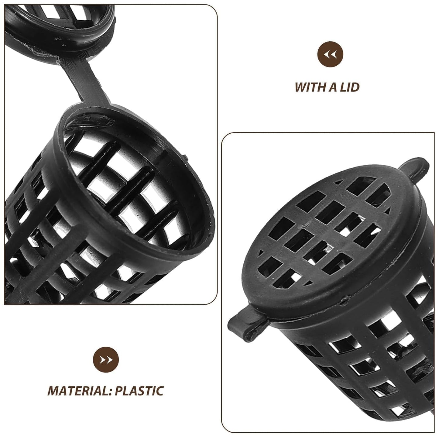 100pcs Bonsai Fertilizer Baskets, 2cm/0.8in Diameter Fertilizer Box with Cover Plastic Garden Nursery Pots Portable Planting Nutrition Cups for Succulent