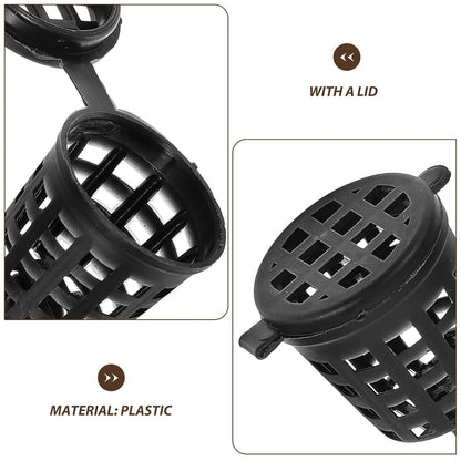 100pcs Bonsai Fertilizer Baskets, 2cm/0.8in Diameter Fertilizer Box with Cover Plastic Garden Nursery Pots Portable Planting Nutrition Cups for Succulent