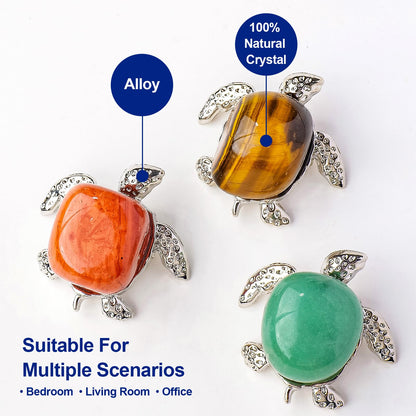 Apengshi 8 PCS for Teens Crystal Figurines Turtle Natural Animal Figurines Sea Animal Jade Gemstone Carving Handmade Tabletop Ornament (8-PCS-Rolling-Turtle)