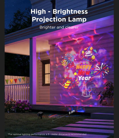 Govee Outdoor Decoration Projector Light, Upgraded LED Snowflake Projector, 180° Rotation, 20 HD Effects & 58 Scene Modes with App Control, IP67 Compatible with Alexa, Google Assistant, Matter