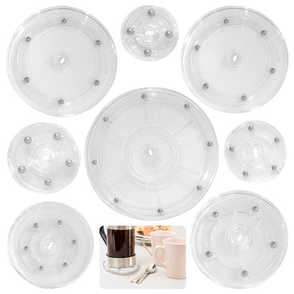 8-Piece Set (2" to 8") Small Lazy Susan Turntable-360° Rotating, Durable & Space-Saving | Multi-Size for Spices, Makeup, Crafts, Office | Non-Slip Base for Smooth Spinning