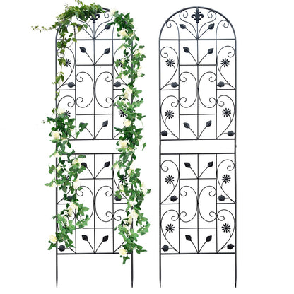 Maidapulu, Trellis for Climbing Plants Outdoor, （2 Pack 70.8x19.6-inch）, Generic Metal Garden Trellis, Rustproof, Easy Assembly,（Black）