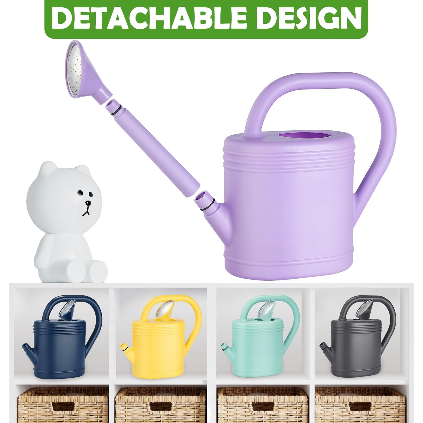 1 Gallon Watering Can for Indoor Plants, Garden Watering Cans for Outdoor Plant House Flower, Modern Plant Watering Can Large Long Spout with Sprinkler Head
