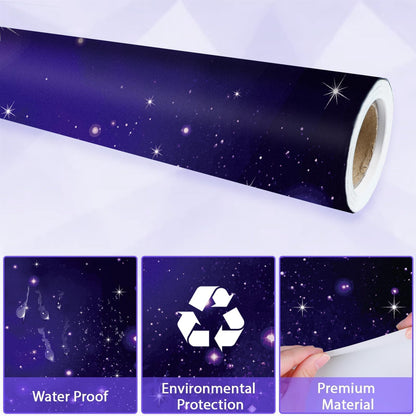 Qyeahkj Outer Space Bulletin Board Paper Roll Galaxy Bulletin Board Background Paper Fade Resistant Blue Night Sky Poster for Art Craft Classroom Supplies17.7in x 20ft