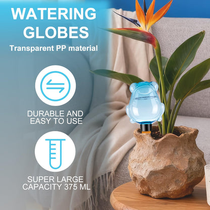 3Pcs Frog Plant Self Watering Globes for Indoor and Outdoor Plastic Water Bulbs Top Fill Plant Watering Globes Slow Release Terracotta Plant Watering Devices System for Plants, Blue