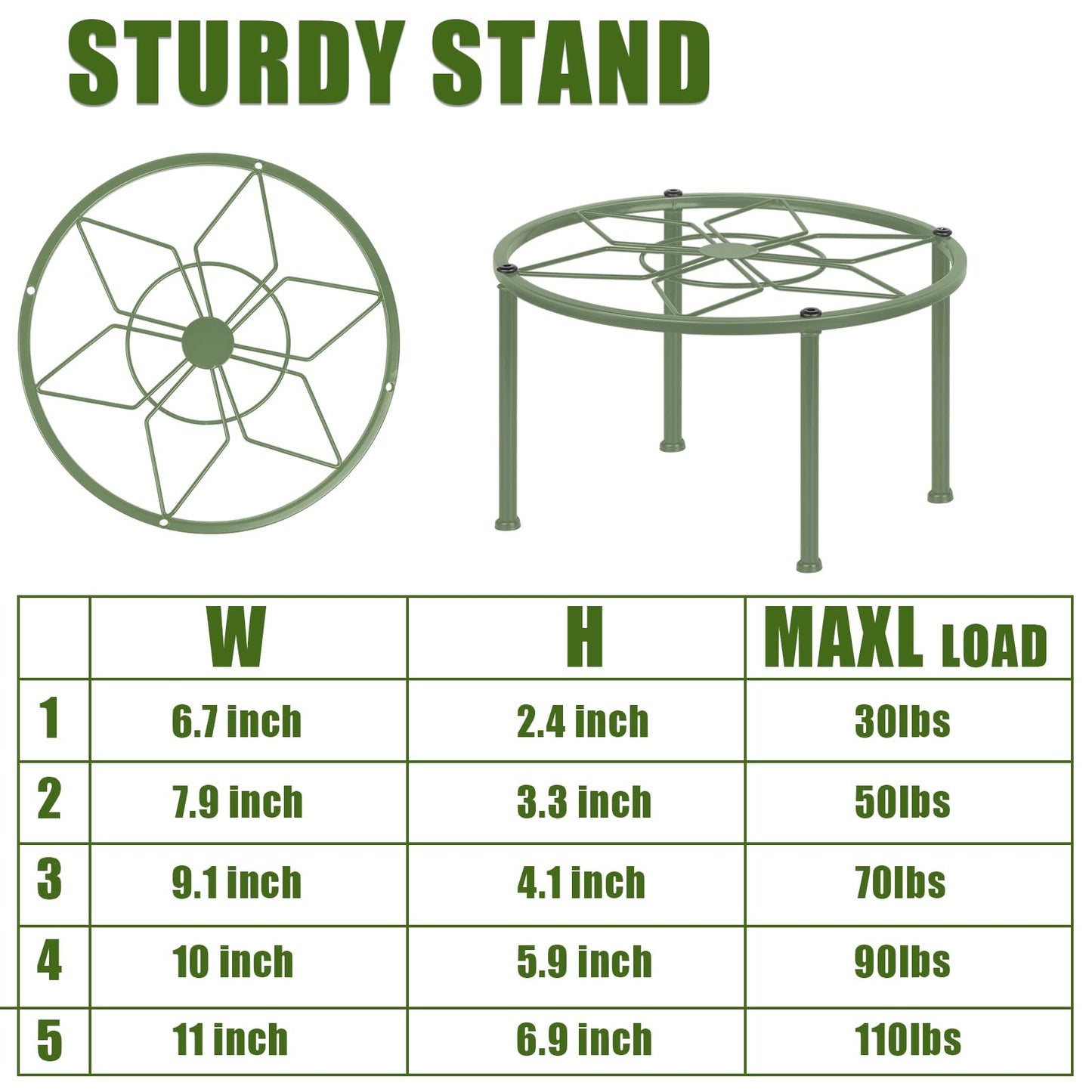 lokeisna Set of 8 Plastic Planter & Metal Plant Stands for Home Indoor and Outdoor