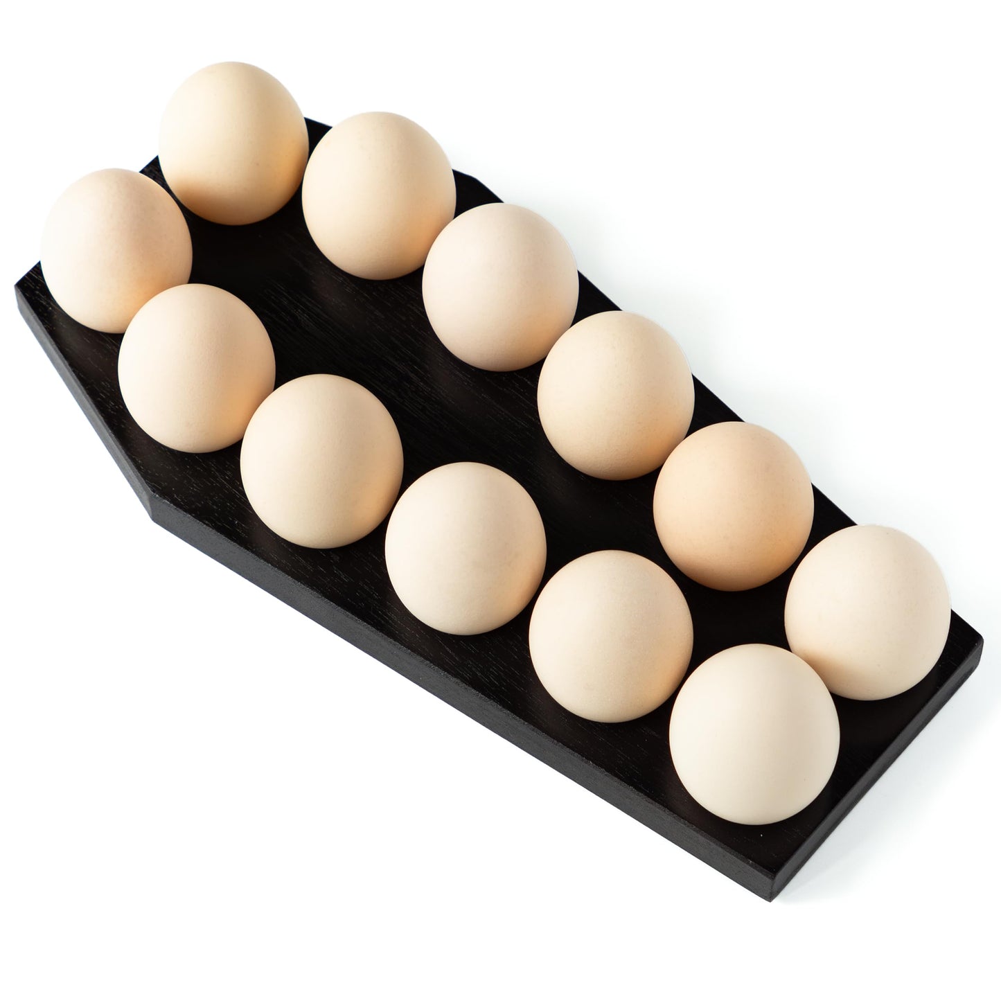 Spooky Gothic Coffin Egg Tray - Black Wooden Egg Holder for Soft Boiled Eggs - Unique Halloween Kitchen Decor - Ideal Gothic Kitchen Accessory - Perfect for Witchy, Haunted House Themes (12 eggs)