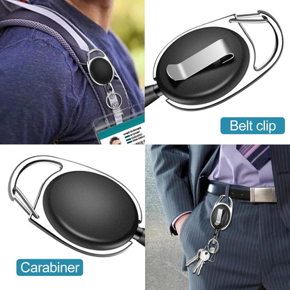 60 Pack Retractable ID Badge Holder Badge Reel with Carabiner and Belt Clip Badge Reels Retractable with Key Chain for Office Worker Doctor Nurse, Assorted Color