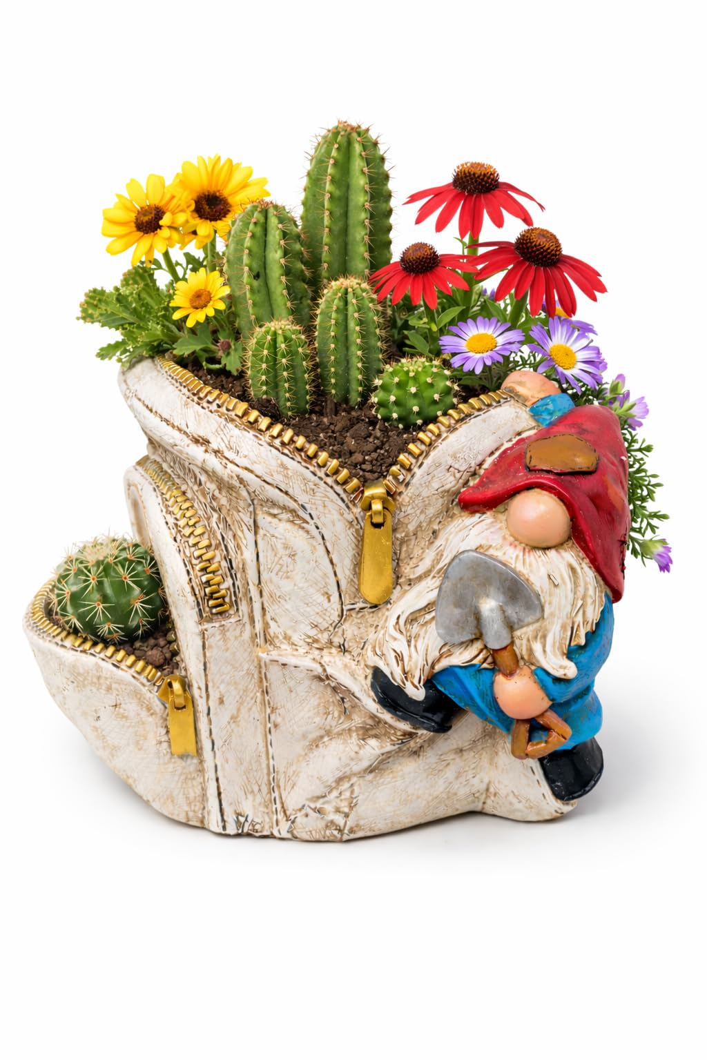 Cute Planter Gnome Plant Pots for Succulent Unique Resin Flower Pot with Drainage Hole Funny Gifts for Plant Lovers