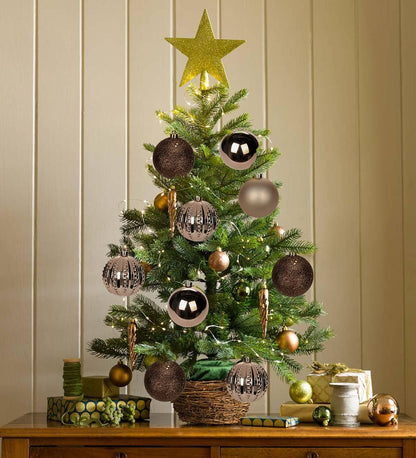 3.15" Bronze Christmas Balls Ornaments 12 Pcs Shatterproof Christmas Ornaments Set Matte Large Bronze Ornament for Xmas Tree Halloween Holiday Party