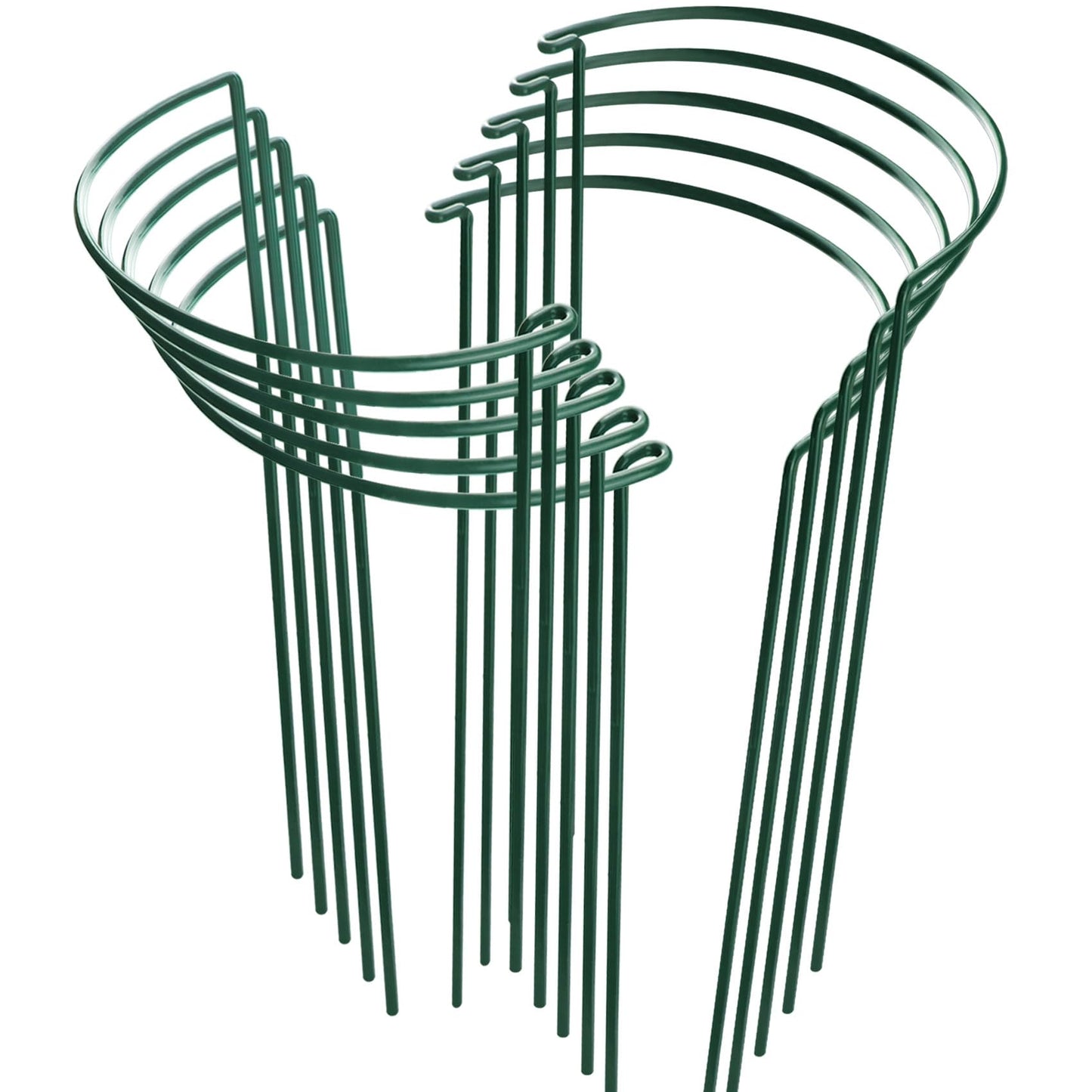 HiGift 10 Pack Peony Cages and Supports, 10" (W) x 16"(H) Plant Support, Heavy Duty Metal Plant Support Stake for Indoor Plants Half Round Garden Stakes Plant Support Ring for Hydrangea,Flower Outdoor