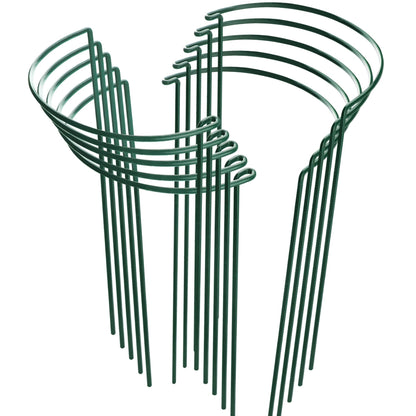 HiGift 10 Pack Peony Cages and Supports, 10" (W) x 16"(H) Plant Support, Heavy Duty Metal Plant Support Stake for Indoor Plants Half Round Garden Stakes Plant Support Ring for Hydrangea,Flower Outdoor