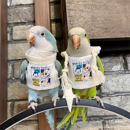 Sun Conure Bird Diaper Flight Suit Frog Shape Hoodie Cosplay Photo Prop for Parrots, Parakeet, Cockatiel - Bird Hoodie Small Animals Apparel (White Without Hat, Small)