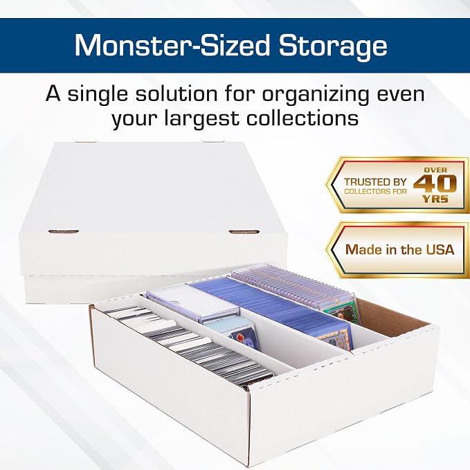 BCW Monster Box - 5ct Trading Card Storage Box | Holds 3200 Cards | Sports & TCG Card Organizer