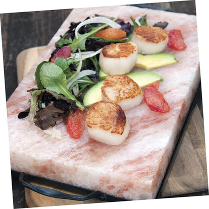 IWOWHERO Salt Block Holder Metal Salt Plate Tray Holder Edges for Easy Cleaning for Home BBQ