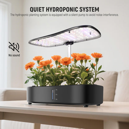 NEEWER Basics Hydroponics Growing System Kit with LED Plant Light/3 Growing Modes/12 Pods/Timer/LCD/Smart Quiet Pump, Touch Light Planter for Herb Garden Vegetables Flowers Indoor Gardening, HGS01