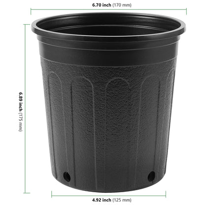 HAKZEON 25 Packs 1 Gallon Nursery Trade Pots, Black Plastic Plant Nursery Pots Round Planter Nursery Pot for Plants Flowers, Succulents, Vegetables, Seedling