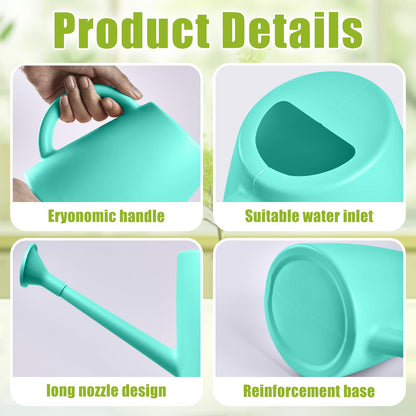 ZXJ Grip Plant Watering Cans for Indoor and Outdoor Home Garden Plants - with Long Spout - SkyBlue - 1/2 Gallon