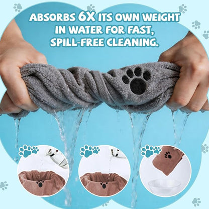 Puomue Microfiber Dog Towels for Drying Dogs, Super Absorbent and Soft Pet Grooming Towel, 40 Inch X 23.6 Inch, Perfect for Large, Medium or Small Dogs (Grey + Brown, 41" L x 23.6" W)