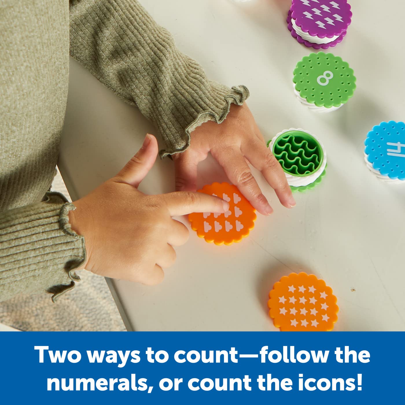 Learning Resources Mini Number Treats - Counting Skills, Cookies Toys, Montessori Fine Motor Skills, Math Manipulatives, Gifts for Boys and Girls