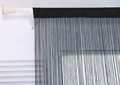 HSYLYM Spaghetti String Curtains for Doorways Privacy Door Frame Tassel Hippy Wall Kitchen Hallway Boho Fringe Curtain Hanging Door Room Dividers Decor 1 Panel（39×79in/100×200cm,Black）