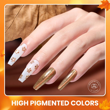 Beetles Fall Gel Nail Kit, Mystic Wonderland Gel Polish Set, 36 Colors Burgundy Brown Orange Red Polish Kit with Base Coat Glossy Matte & Glitter Top Coat Soak Off UV Led Nails Gifts for Women