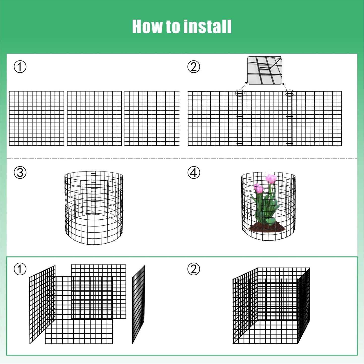 10 Pack Round Plant Protector from Animals, 30 Pcs 12 x 12 Metal Mesh to Keep Animals Out Wire Plant Protectors for Rabbits Chicken Duck Bunny Barricades for Garden Vegetable Flowers Protection