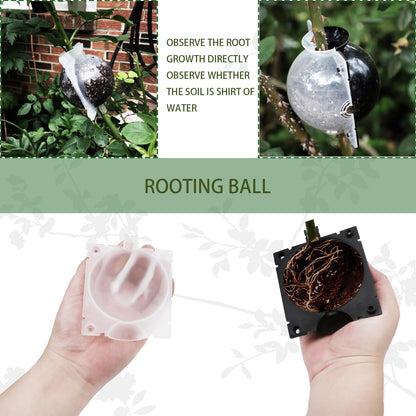 TMCCU 30 Pack 3 Sizes Plant Root Growing Box with 120 pcs Zip Ties, Air Layering Propagation Ball Kit Tree Rooting Grafting Tools for High-Pressure Grafting, Reusable Rooting Device