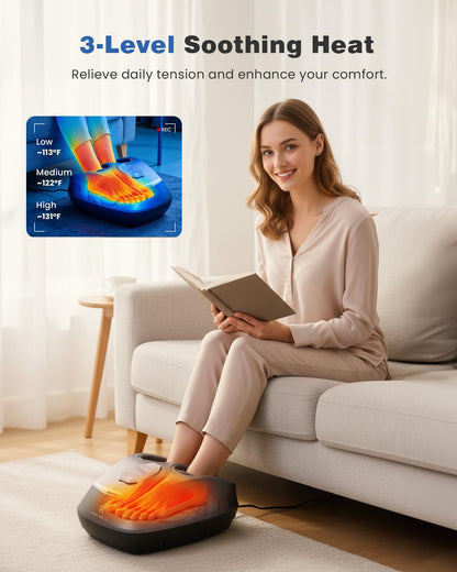 KING RELAX Shiatsu Foot Massager with Heat, 2026 Upgraded Deep Kneading & Squeeze Massage for Plantar Fasciitis, Modern Sculpted Design, Fits Up to Size 14, FSA Eligible HSA Store, Fathers Day Gift