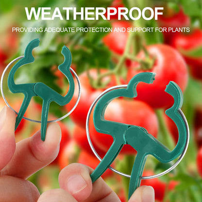 Yinghezu 80 Pcs Plant Support Clips,Flower and Vine,Garden Tomato Plant Support Clips for Supporting Stems,Vines Grow Upright Climbing,Tool for Straightening,Tomato Cage,Trellis. 2 Sizes in one Pack