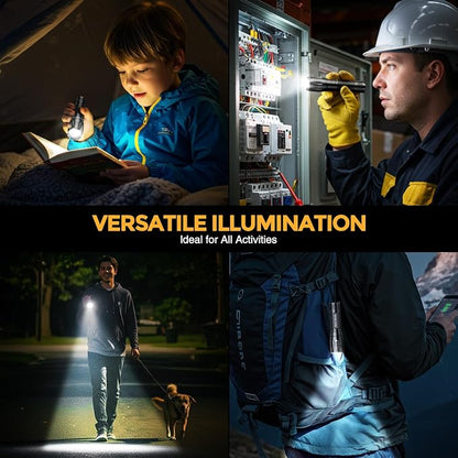 BUCASA Rechargeable Flashlights High Lumens 6 Pack, Brighter Small Flashlight Powerful Tactical Flashlights Rechargeable, Waterproof LED Flashlight with 3 Zoomable Modes for Camping Emergency