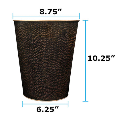 Blue Donuts Wastebasket for Bedroom, Bathroom, Trash Can 6 Liters, Bronze, Stainless Steel