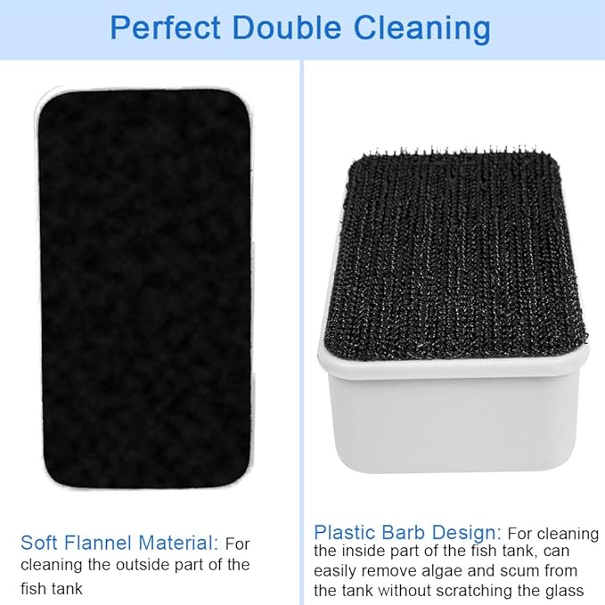 DaToo Aquarium Cleaner Fish Tank Glass Cleaner Algae Scraper Magnetic Scrubber Algae Clean Brush, 2 Pcs, 1 Yr Warranty